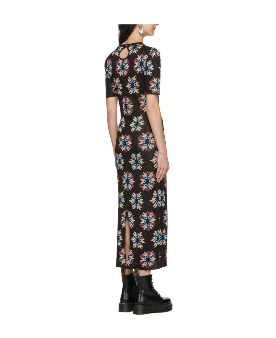 Rabanne Ssense Exclusive Black & Multicolor Jacquard Knit Capsule Dress In Black