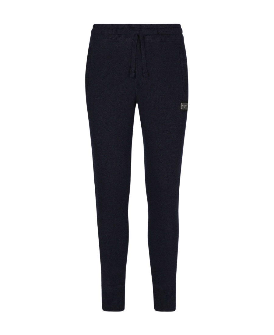 Dolce & Gabbana Wool And Cashmere Knit Jogging Pants In Black