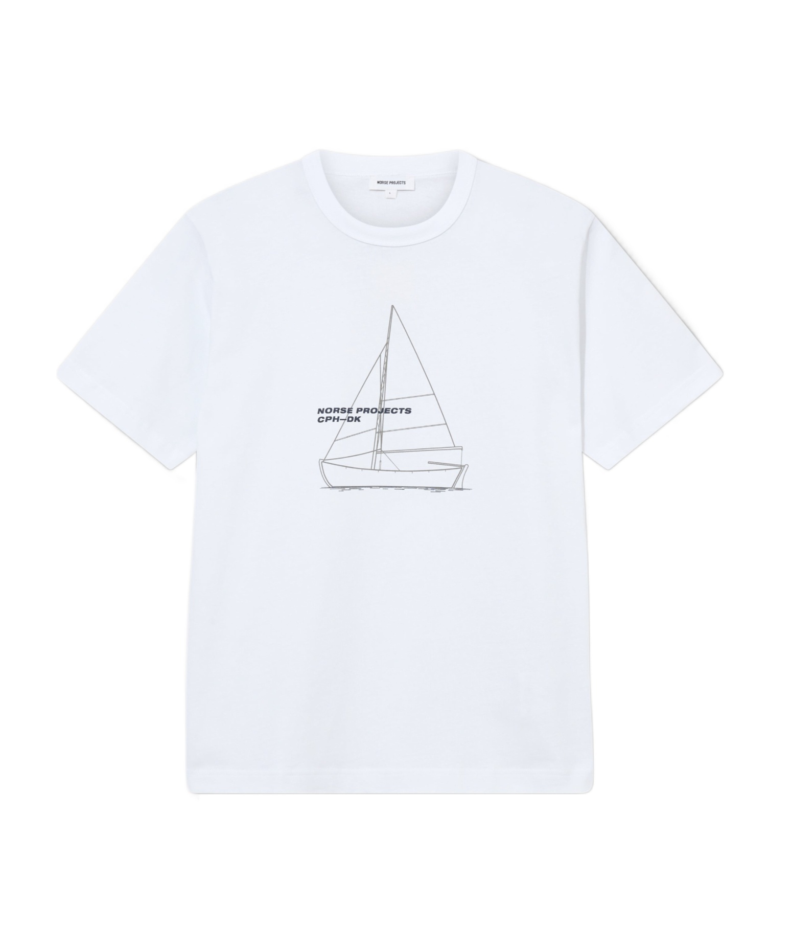 Norse Projects Holger Organic Boat Print T-shirt In White