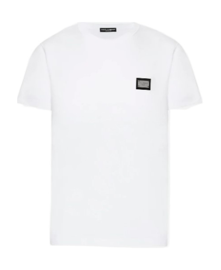 Shop Dolce & Gabbana T-shirt With Round Neck And Short Sleeves In White