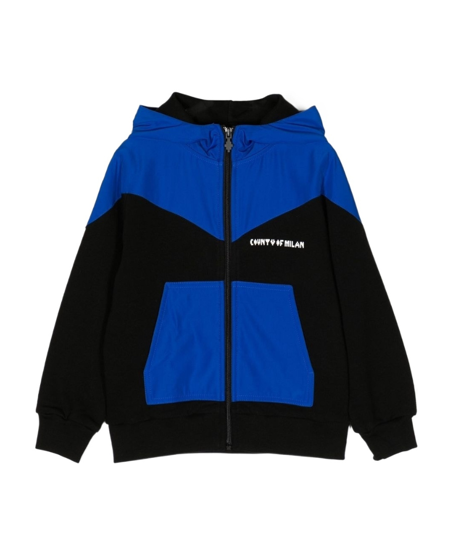 Marcelo Burlon County Of Milan Pixel Logo-print Zip-up Hoodie In Black
