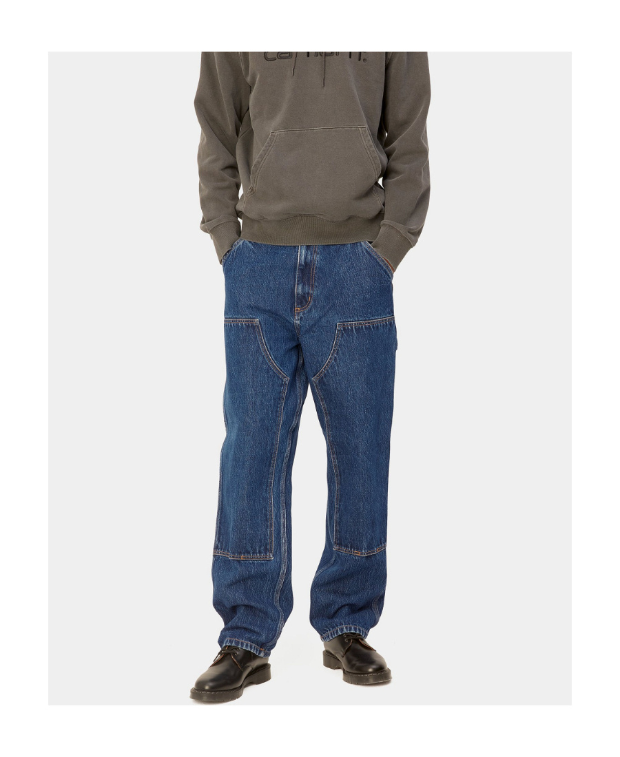 Carhartt Logo-patch Straight-leg Jeans In Blue