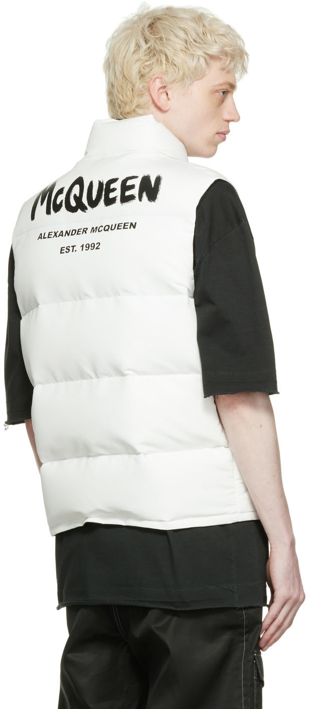 Alexander Mcqueen White Graffiti Vest In White