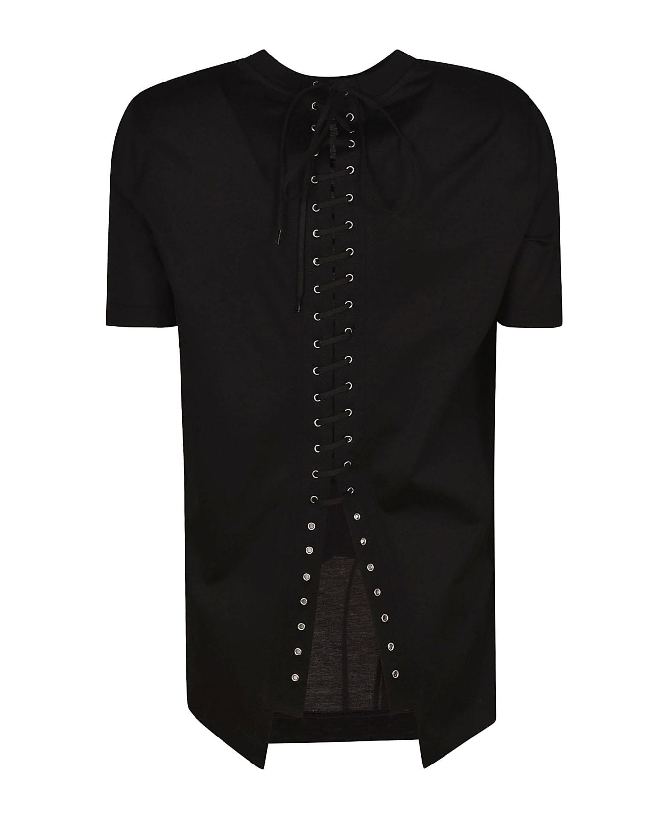 Prada T-shirt With Round Neck And Short Sleeves In Black