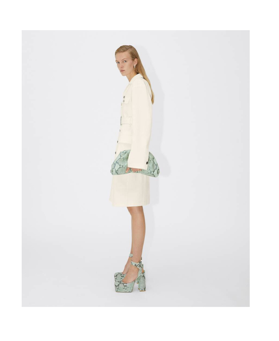 Bottega Veneta The Pouch Clutch Bag In Gray