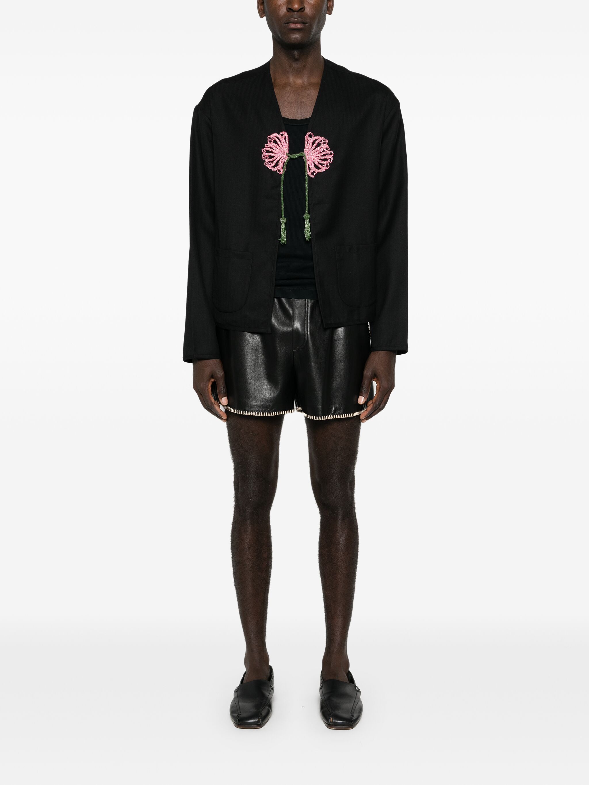 Bode Black Beaded Abilene Jacket In Black