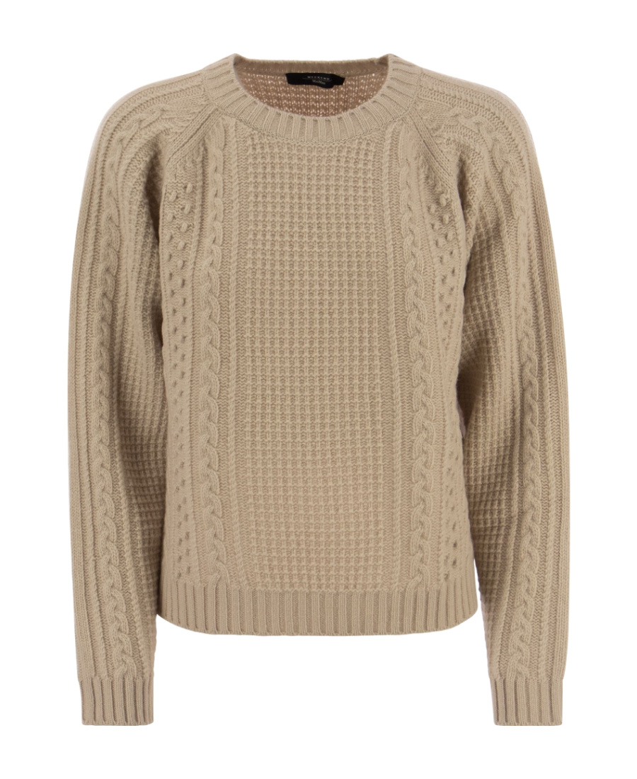 Weekend Max Mara Crewneck Knitted Jumper In Nude