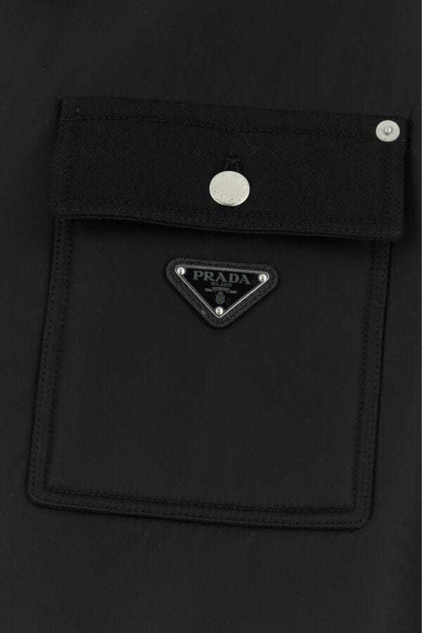 Prada Long-sleeved Casual Jacket In Black