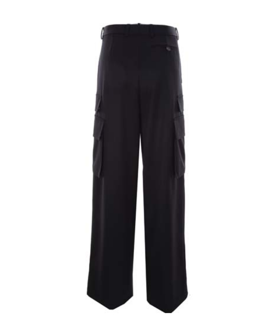 Versace Woman Black Trousers In Black