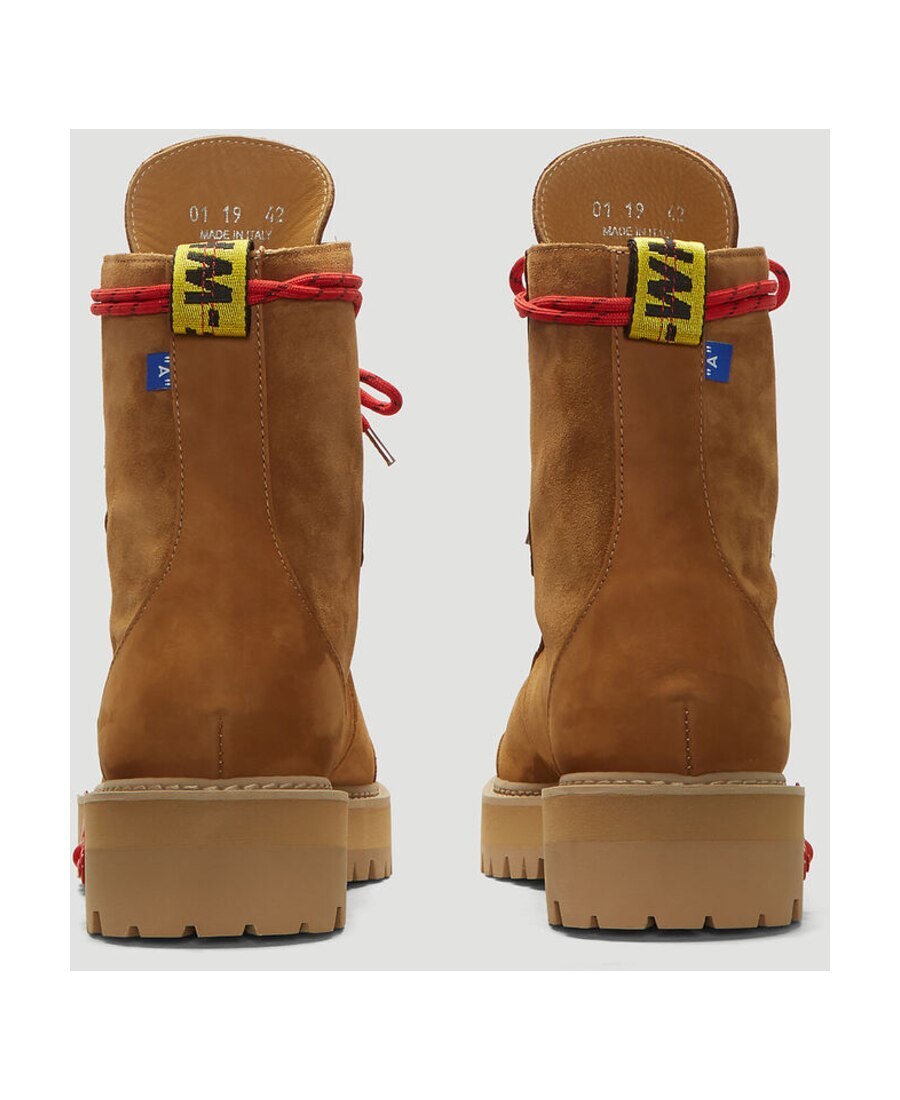 Off-white Brown Ankle Boots In Brown