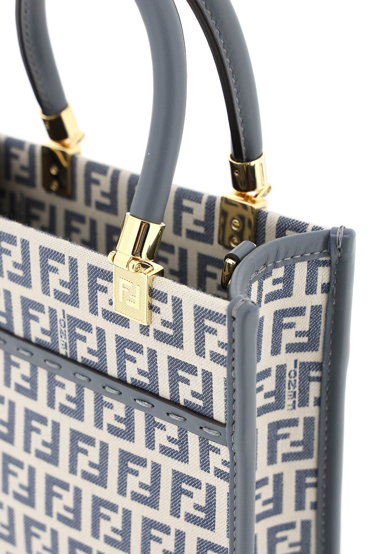 Fendi Mini Sunshine Tote Bag In Gray