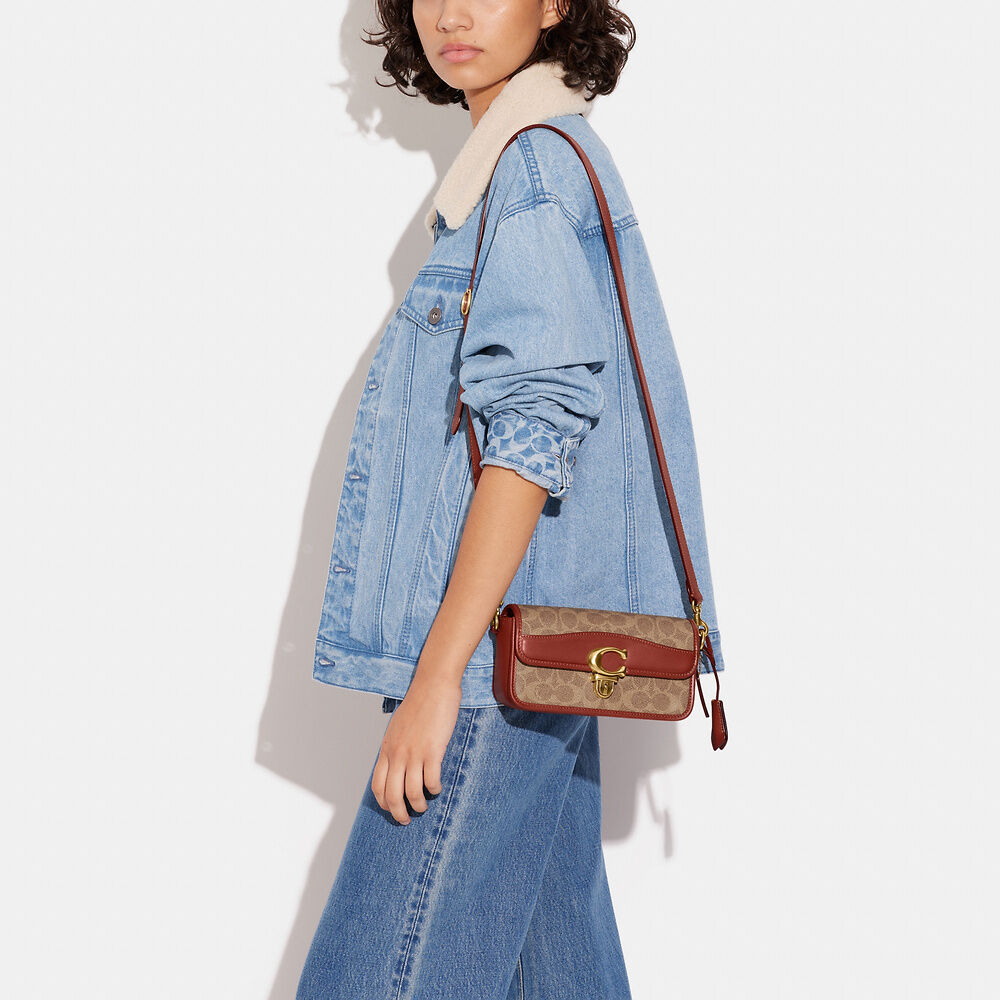 Coach Tabby Monogram Pattern Shoulder Bag In Brown