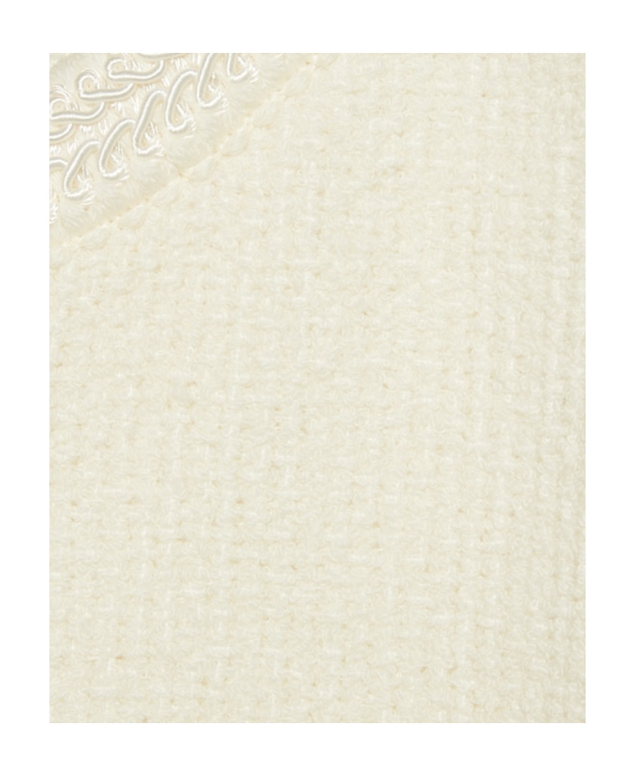 Gucci Dress Wool Tweed Embroidered Trim In White