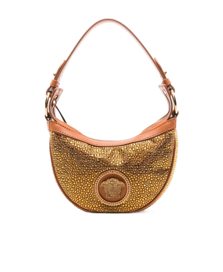 Versace Medusa-motif Embellished Tote Bag In Brown