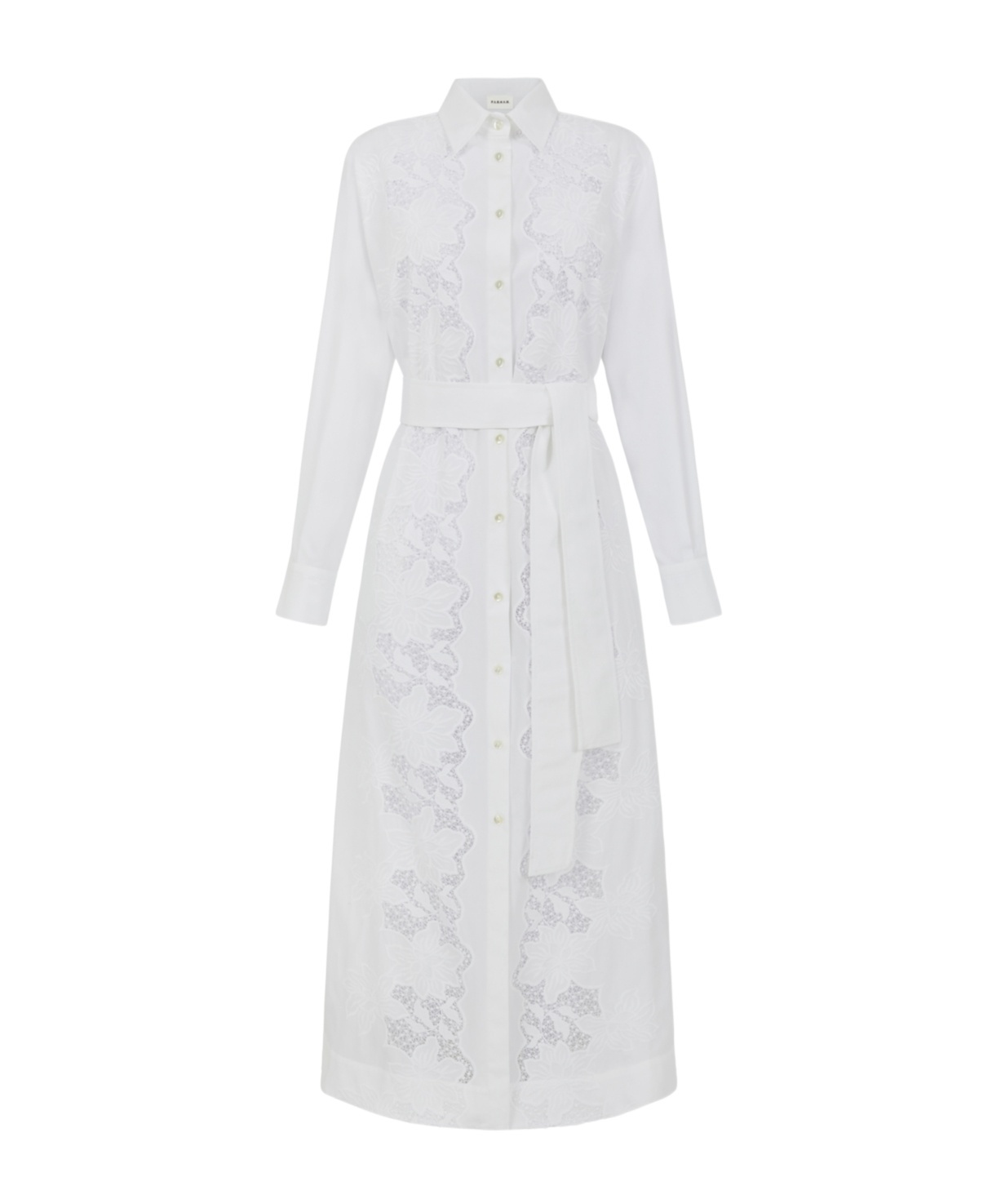 P.a.r.o.s.h Floral Embroidered Midi Shirt Dress