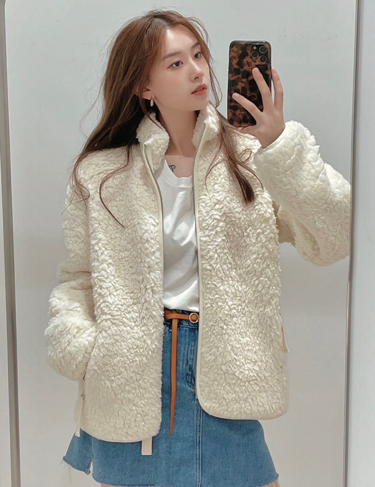 Jil Sander Zip-up Fleece Jacket In White