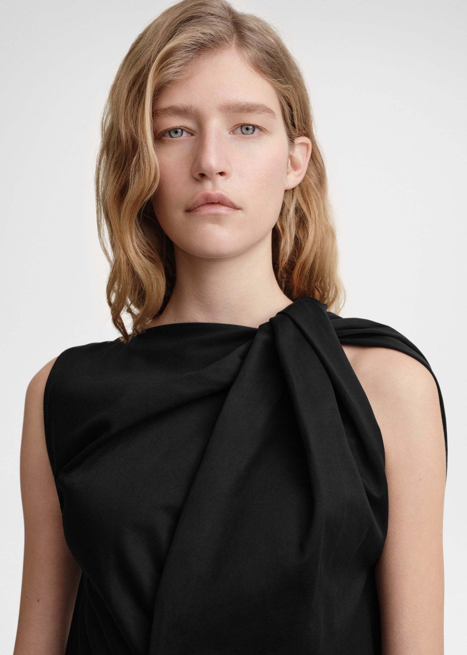 Shop Totême Shoulder-twist Top In Black
