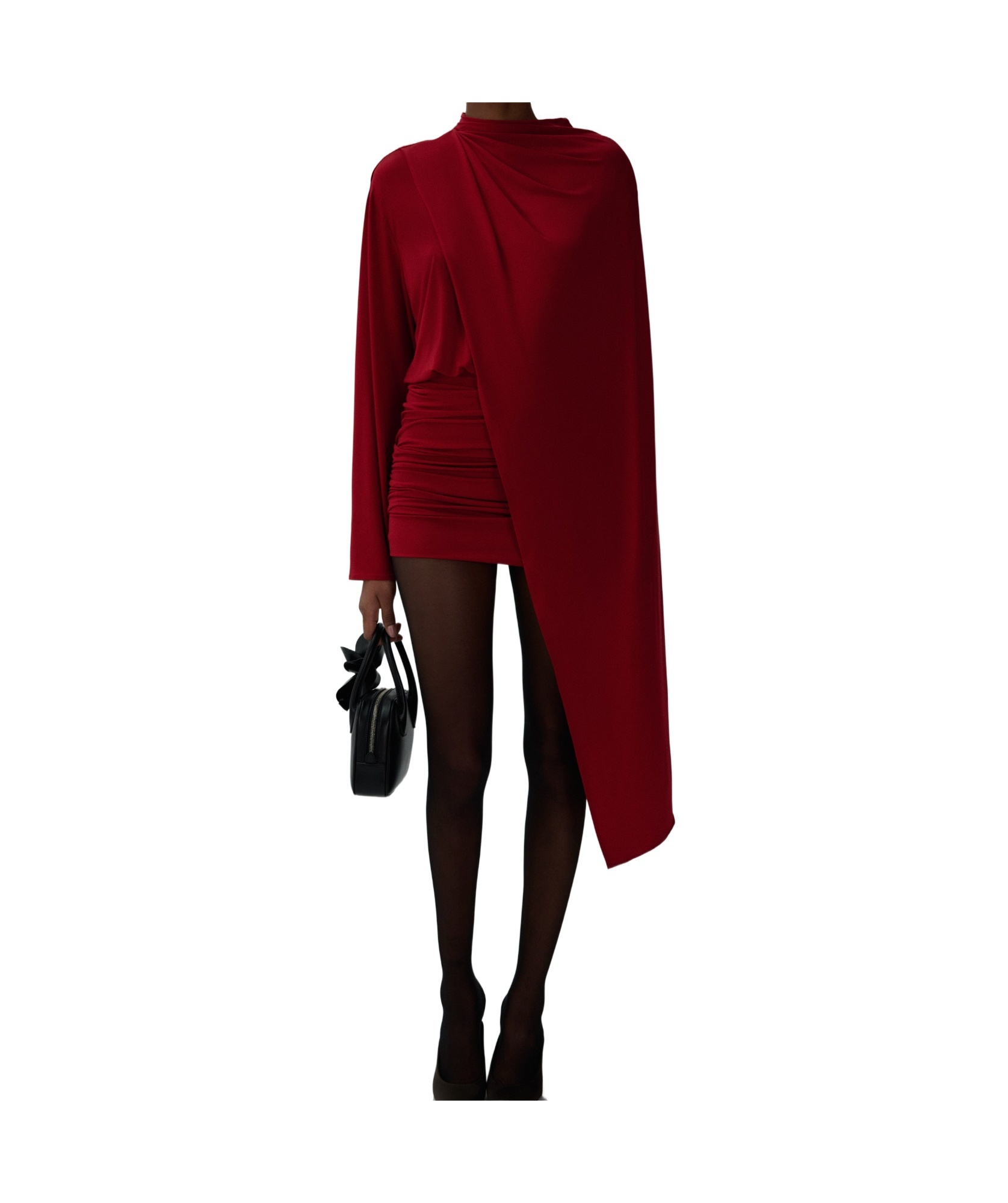 MAGDA BUTRYM LONG-SLEEVED CAPE EFFECT DRESS