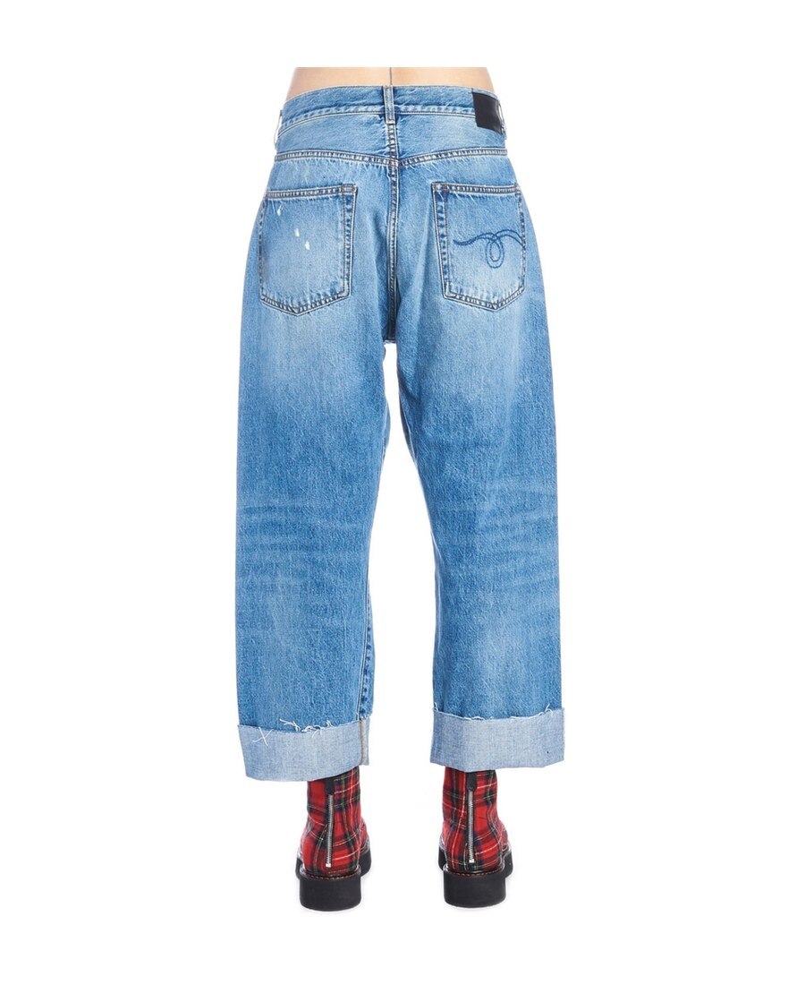 R13 Blue Crossover Jeans In Blue