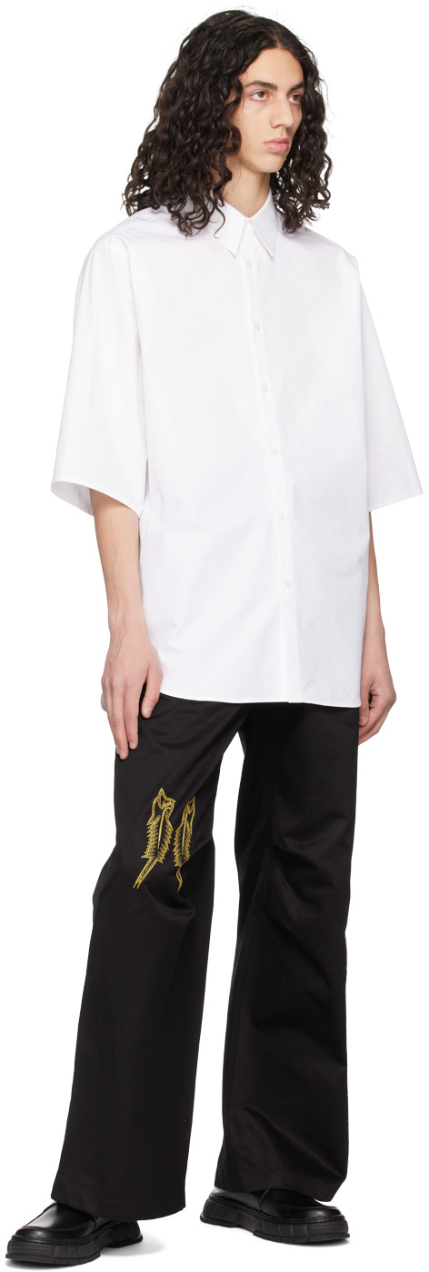 We11 Done Wide-sleeve Cotton Shirt In White