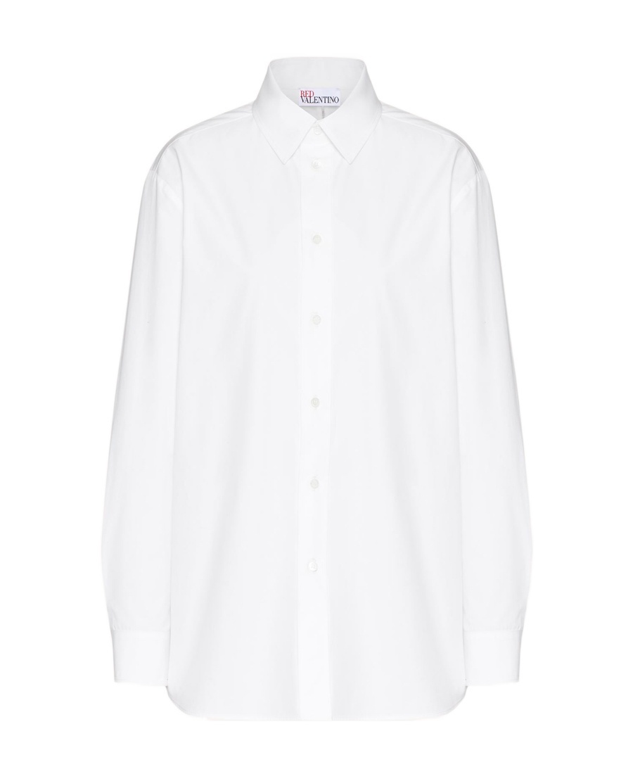 Red Valentino Large Profile Poplin Shirt In White