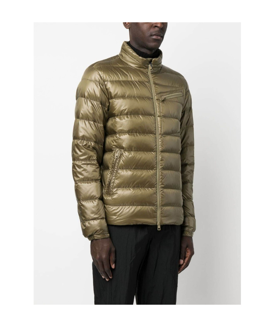 Moncler Zip-fastening Padded Jacket In Green