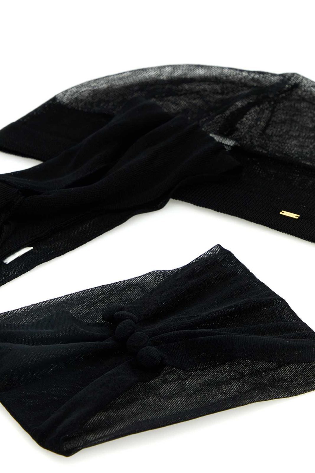 Saint Laurent Hosiery Beanie Set In Black