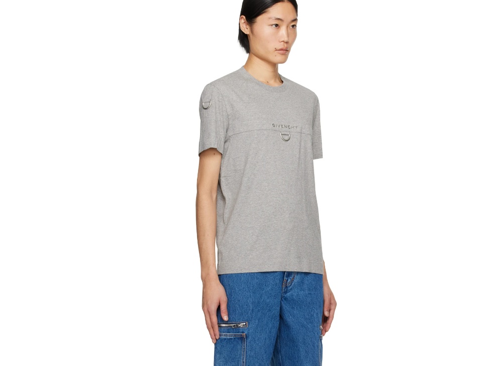 Givenchy Slim Fit Hardware Tshirt In Gray