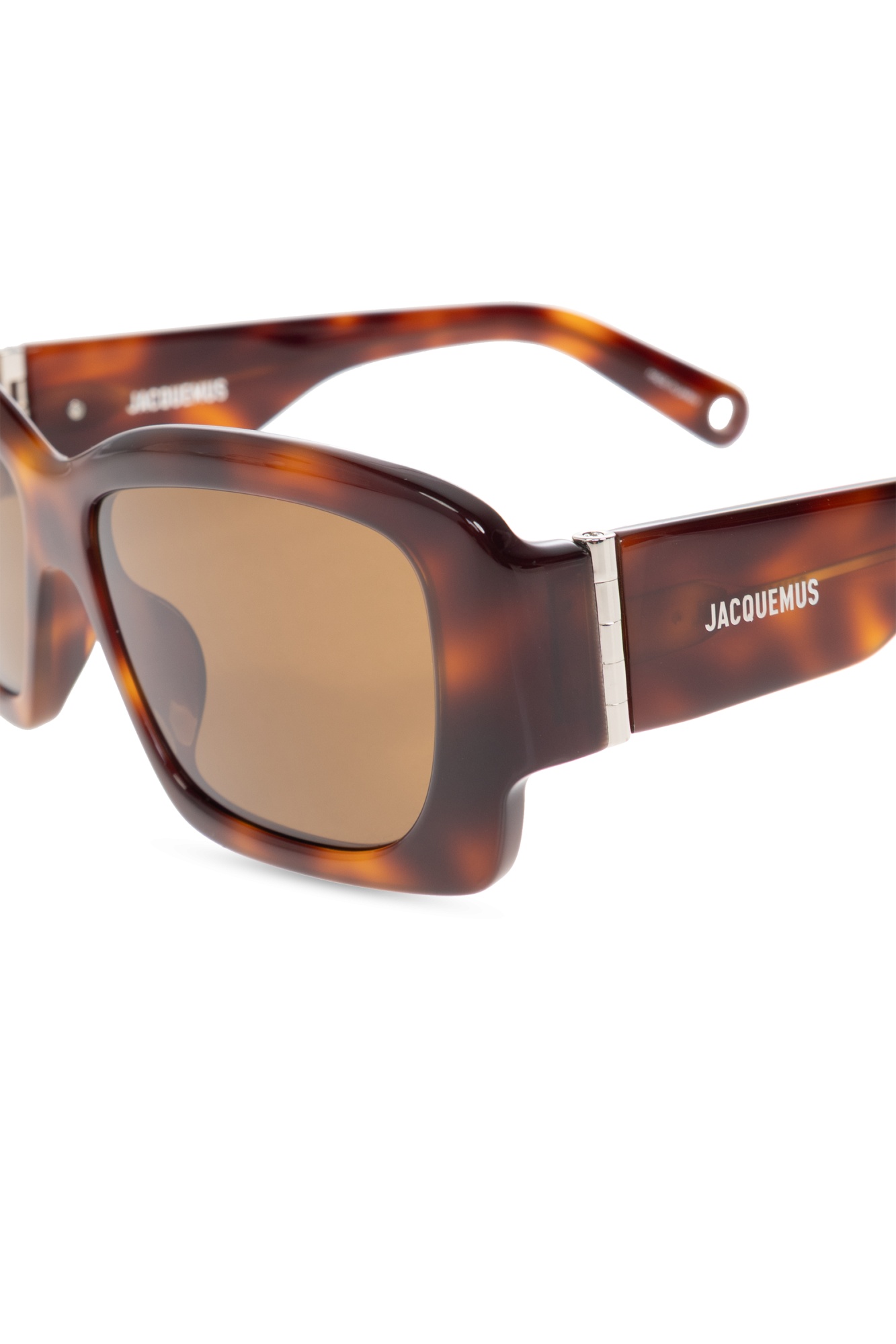 Shop Jacquemus Rectangular Sunglasses In Nude