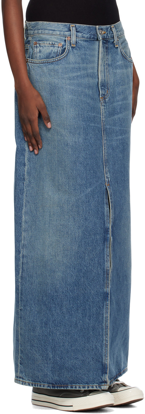 Agolde Leif Low-slung Denim Maxi Skirt