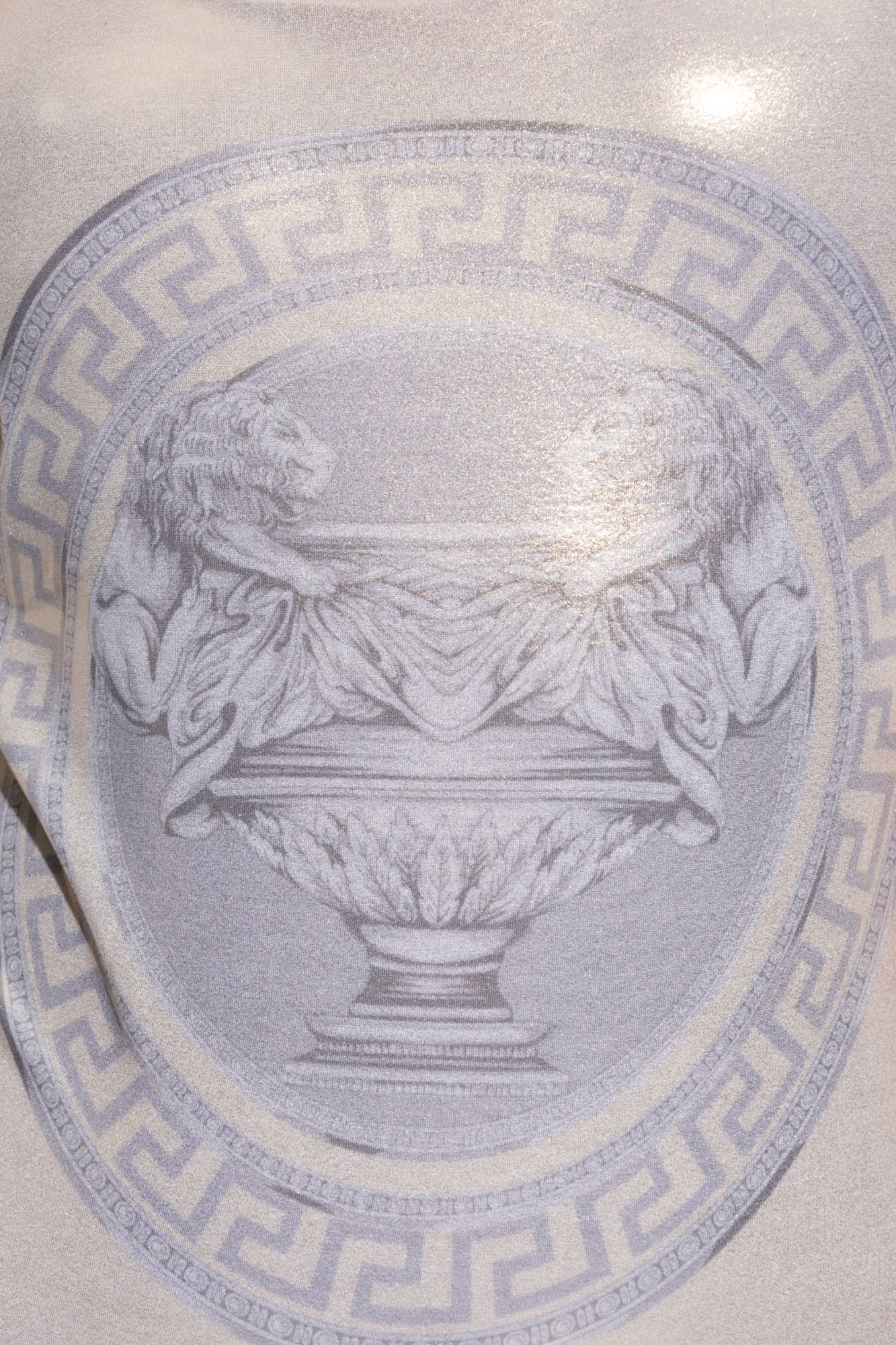 Versace Statue Print Swimsuit In White