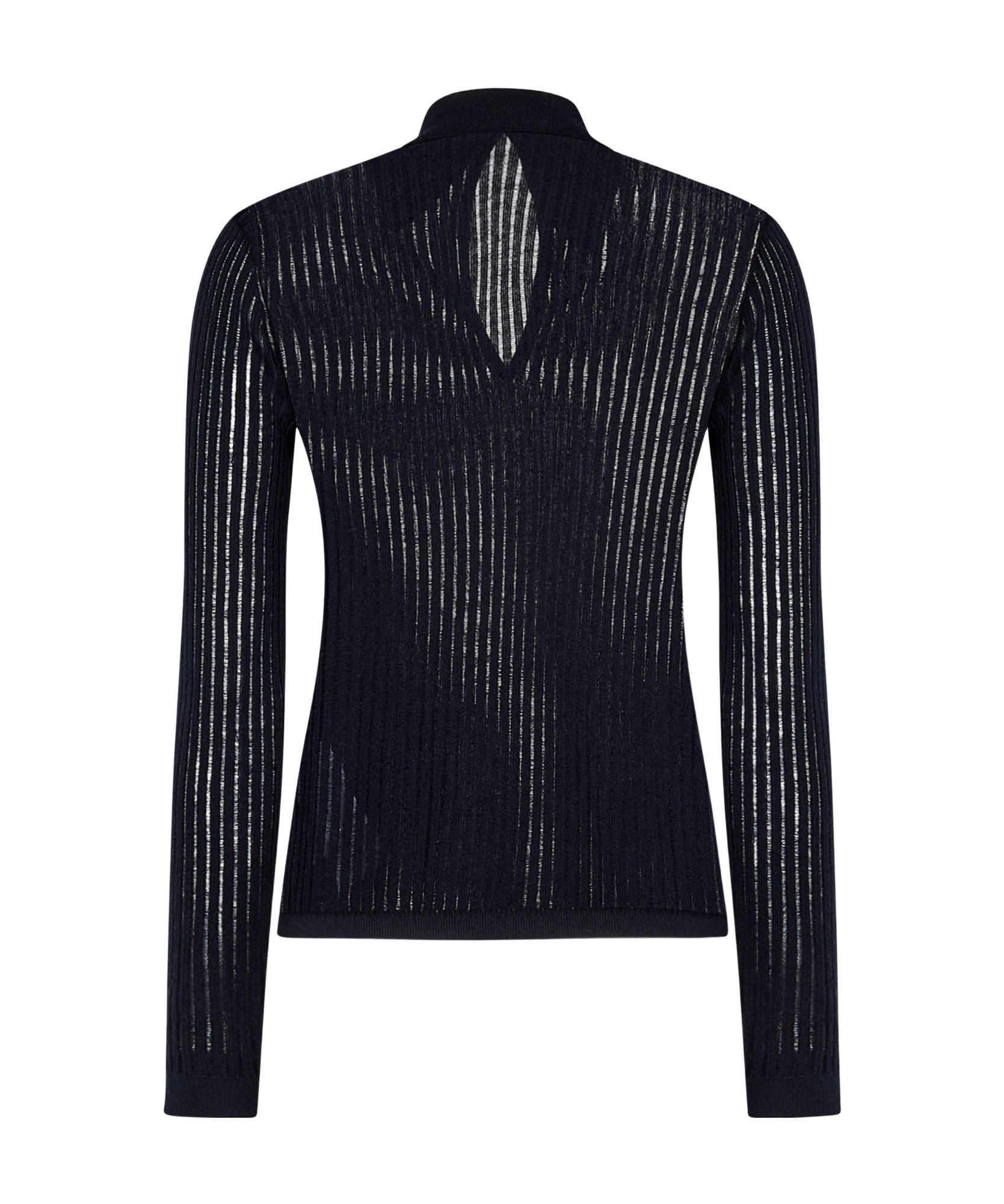 Max Mara Lapel Long Sleeve Polo Shirt In Black
