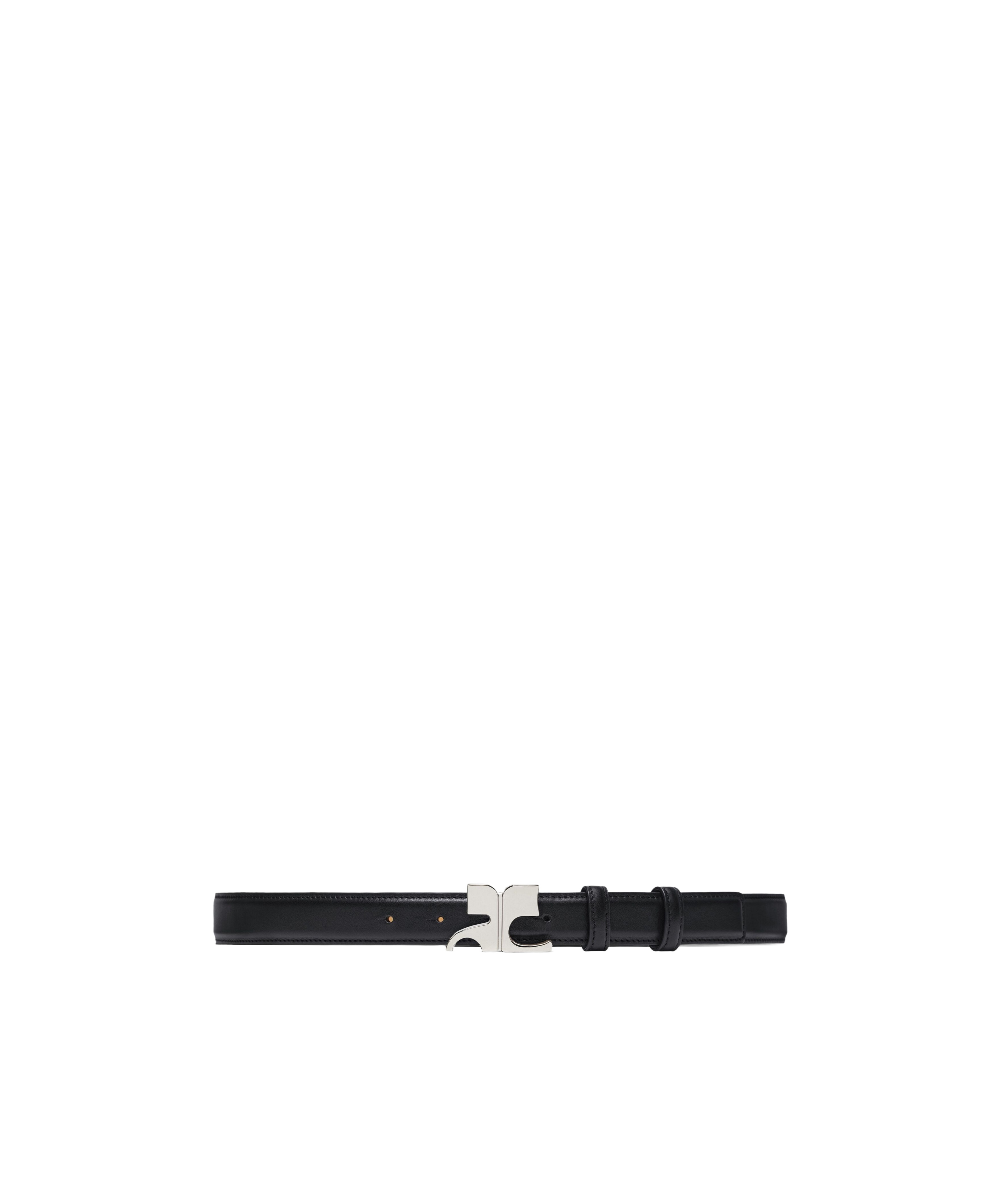 Shop Courrèges Ac Leather Belt In Black