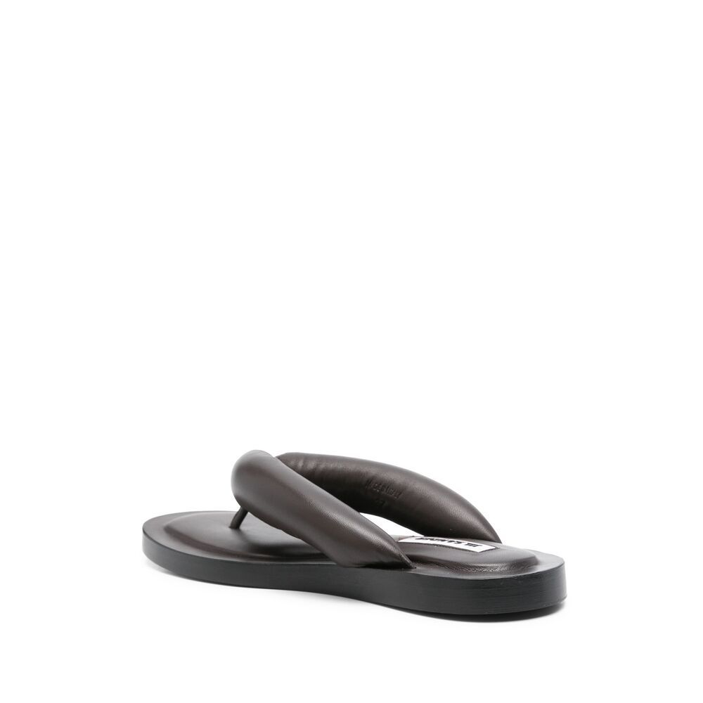 Jil Sander Nappa Flip Flops In Black