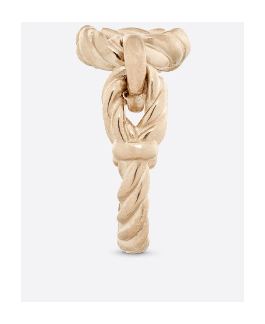 Dior Golden Effect Metal Ring With Cd Monogram In Yellow