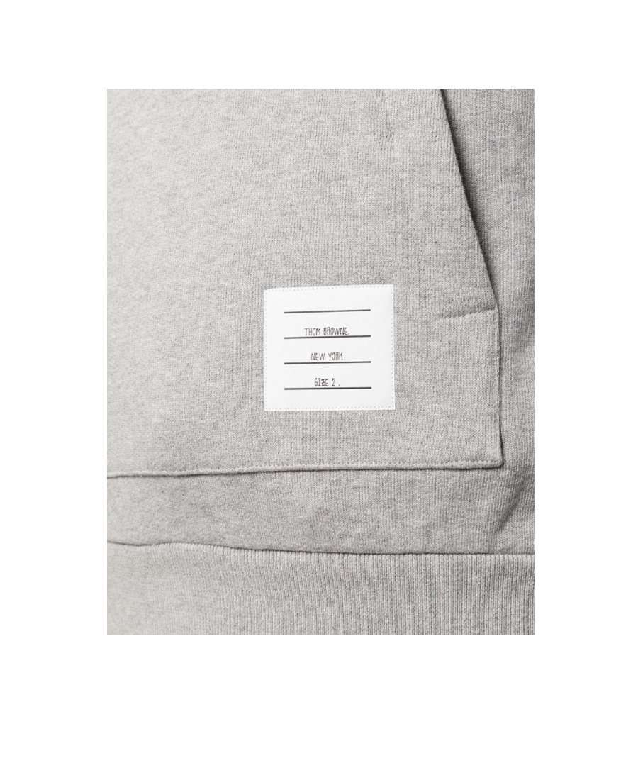 Thom Browne Classic Loopback Hooded Sweatshirt In Gray