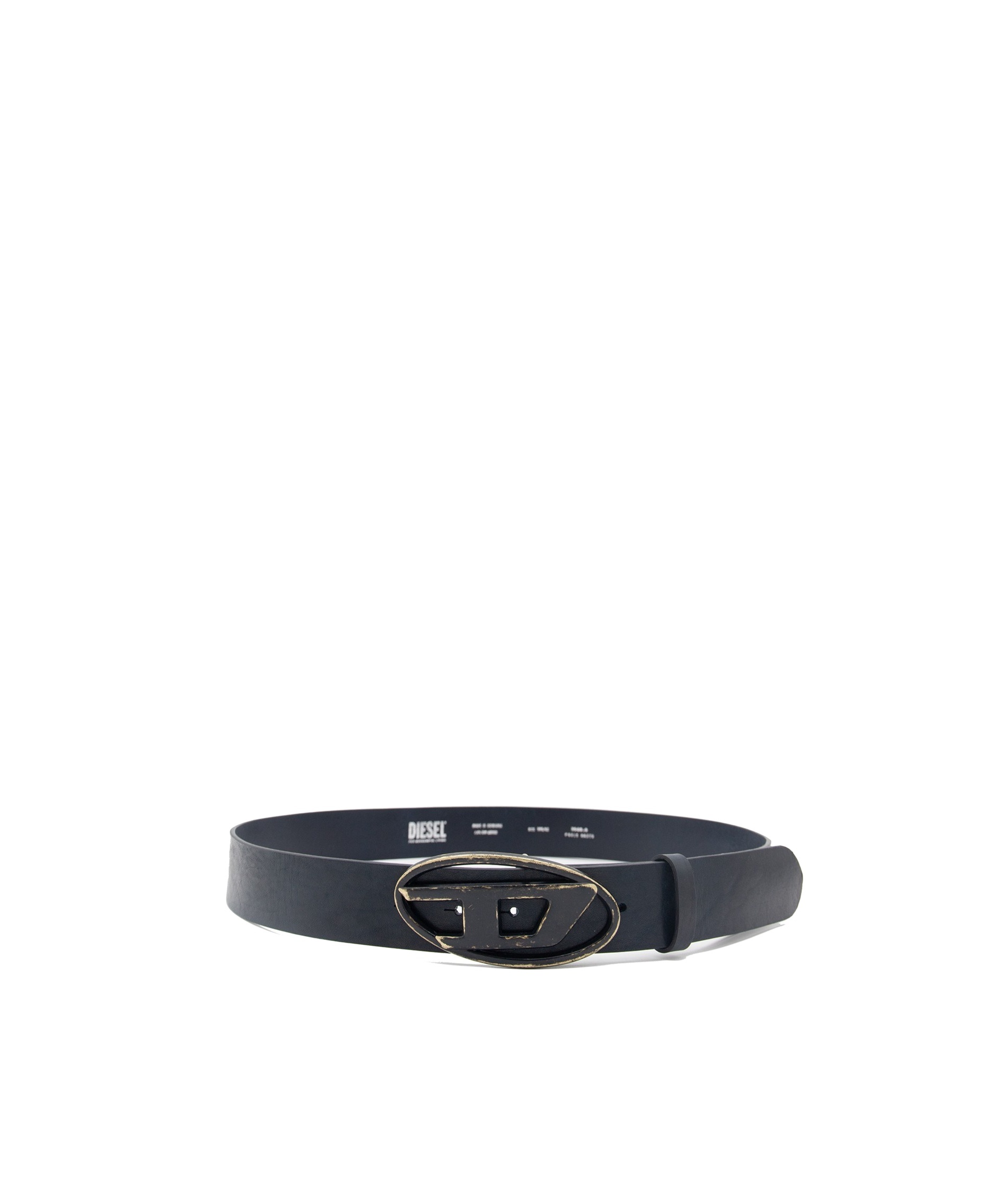 Diesel Oval D-buckle Leather Belt In Black