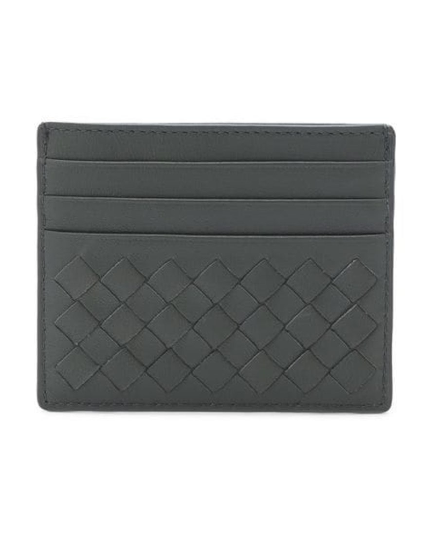 Bottega Veneta Intrecciato Weave Card Case In Black