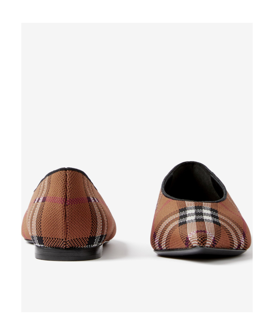 Burberry Vintage-check Pointed-toe Ballerina Shoes In Brown