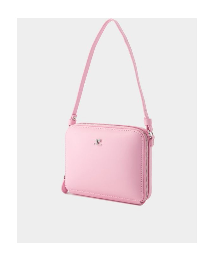 Courrèges Rectangular Shoulder Bag With Adjustable Strap And Minimalist Design In Pink