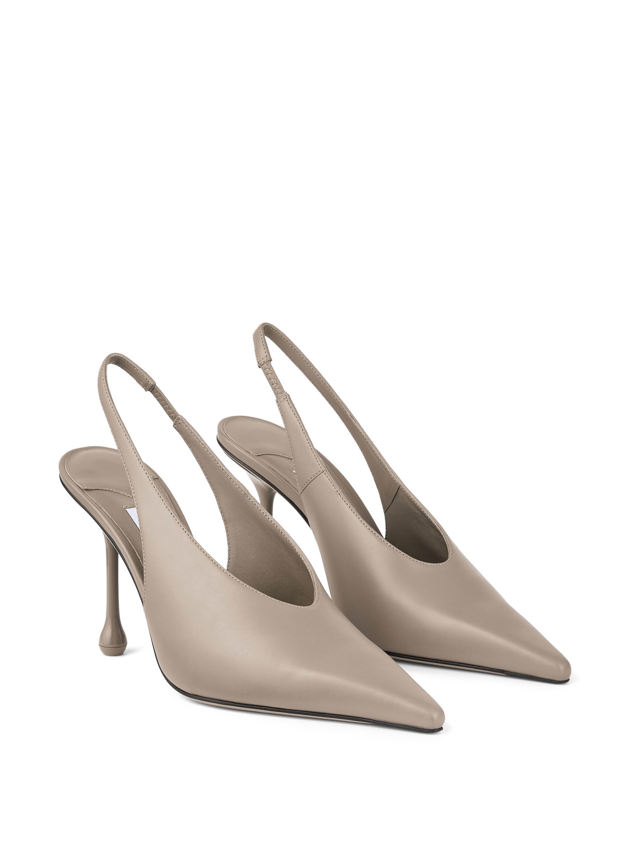 Jimmy Choo Womens Taupe Isa 95 Slingback Leather Heeled Courts In Nude