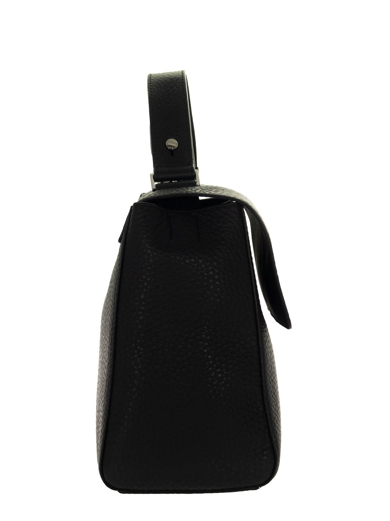 Orciani Logo Handbag In Black