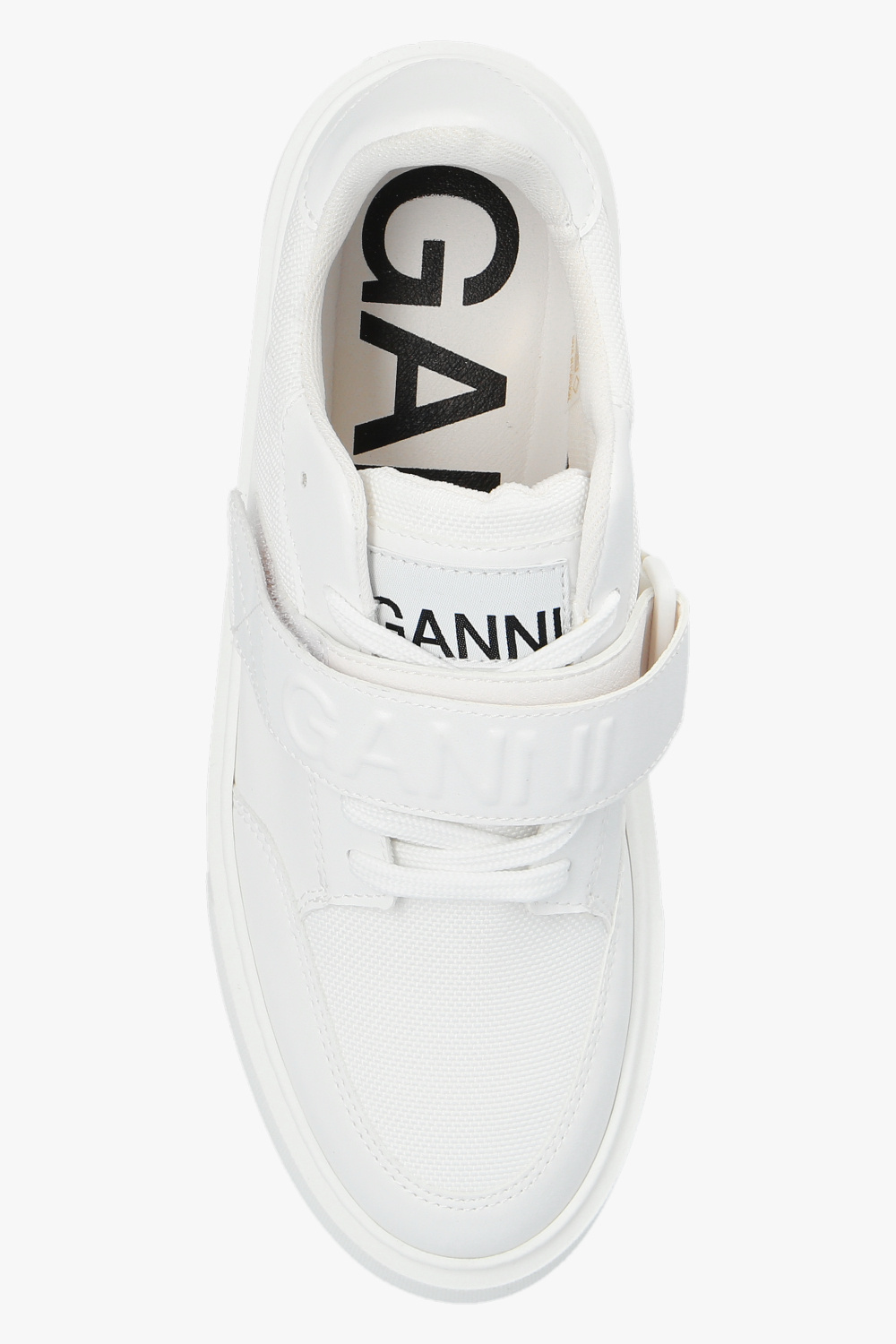 Ganni Touch-strap Low-top Sneakers In White