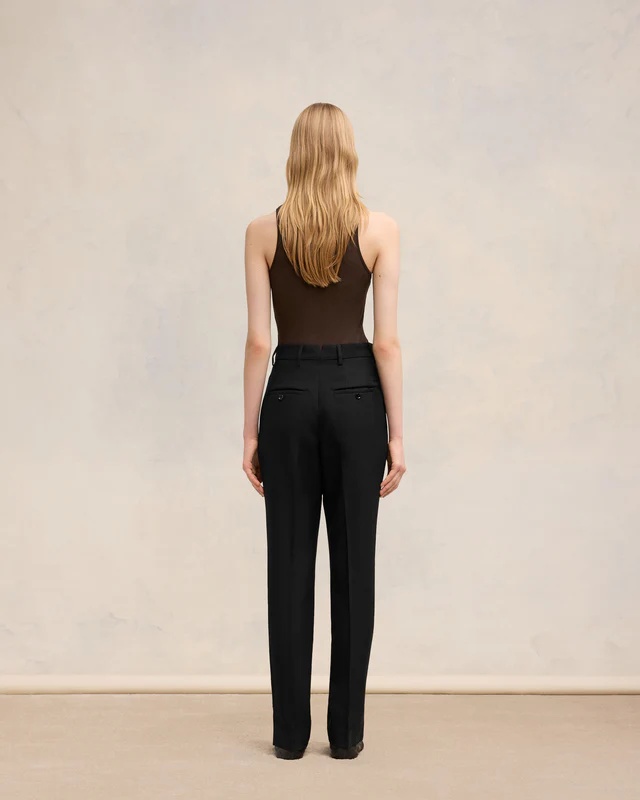 Ami Alexandre Mattiussi Pleated Zipper Casual Pants In White