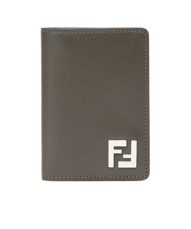 Fendi Ff Square Card Bag In Green