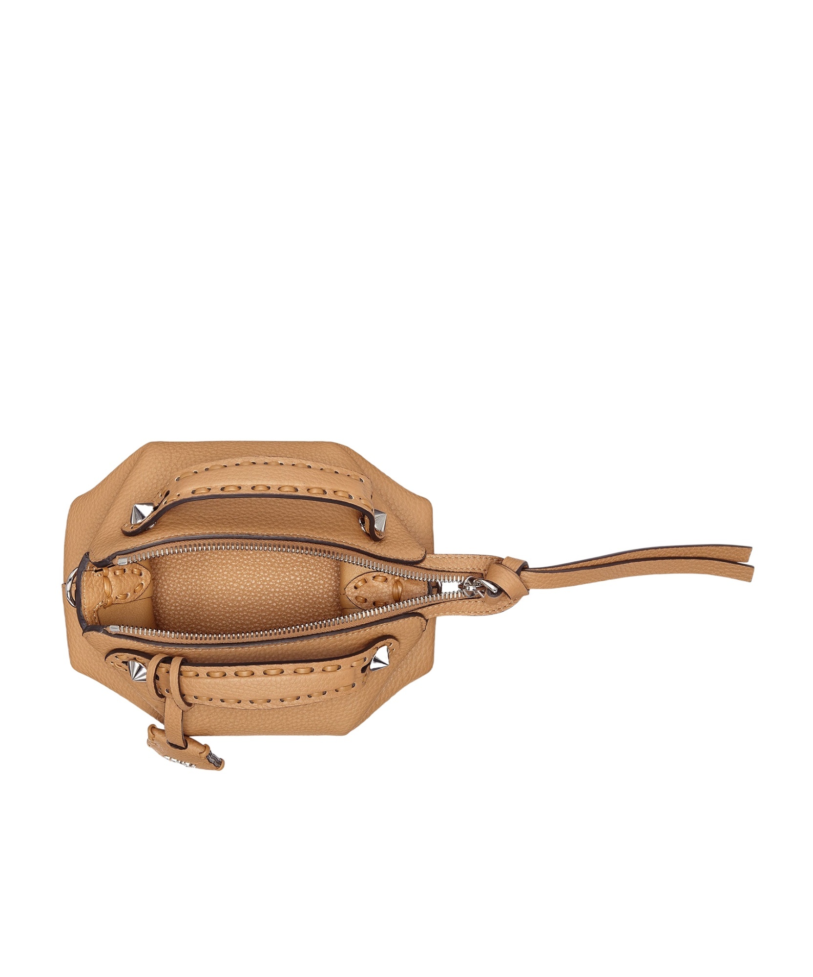 Fendi Cappuccino-colored Selleria Mini-bag With 156 Hand-sewn Stitches In Nude