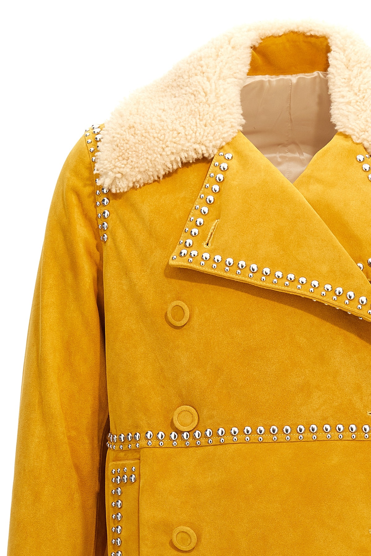 Wales Bonner Long-sleeved Leather Jacket In Orange