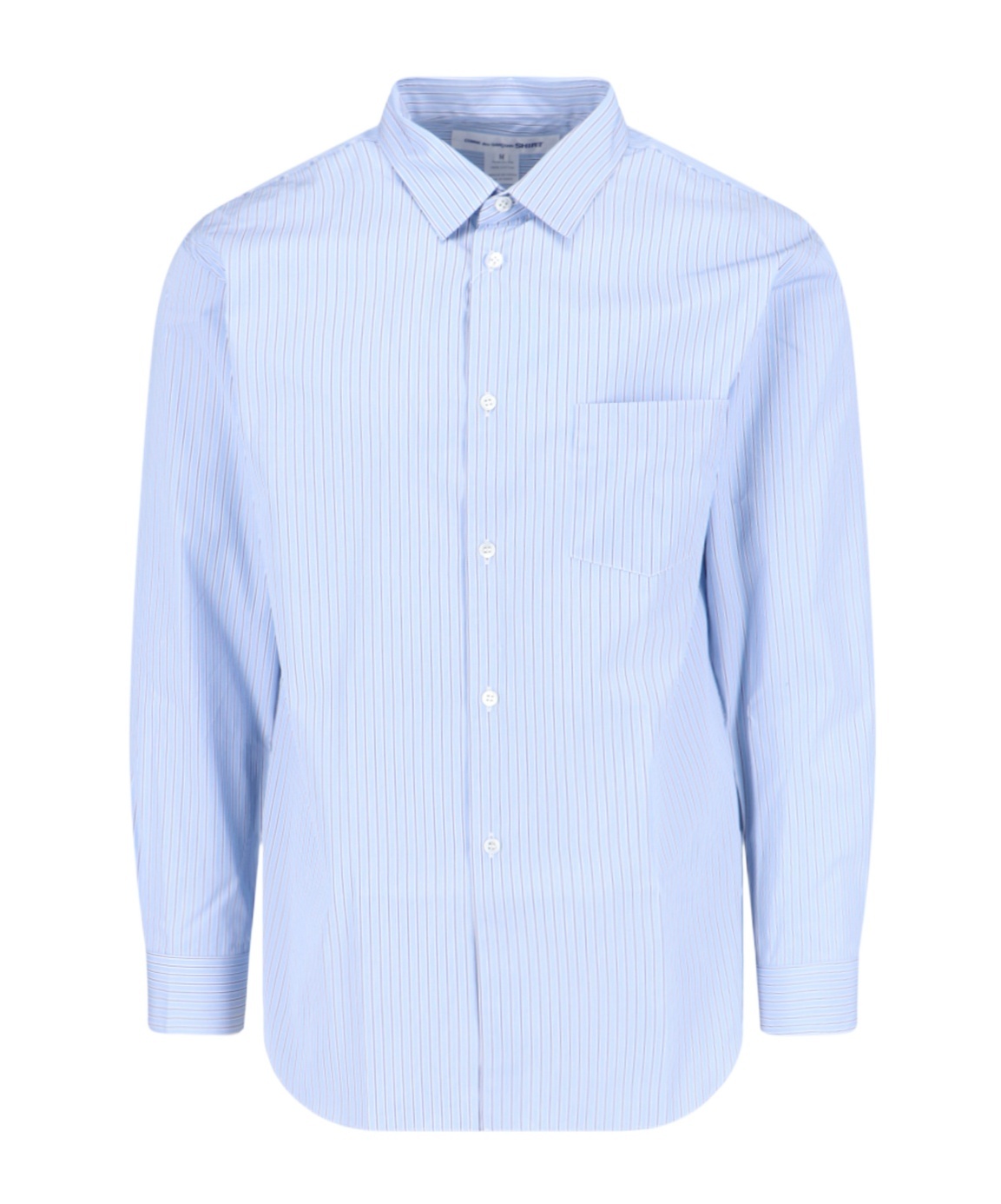 Comme Des Garçons Striped Pattern Shirt Collar Button-down In Blue