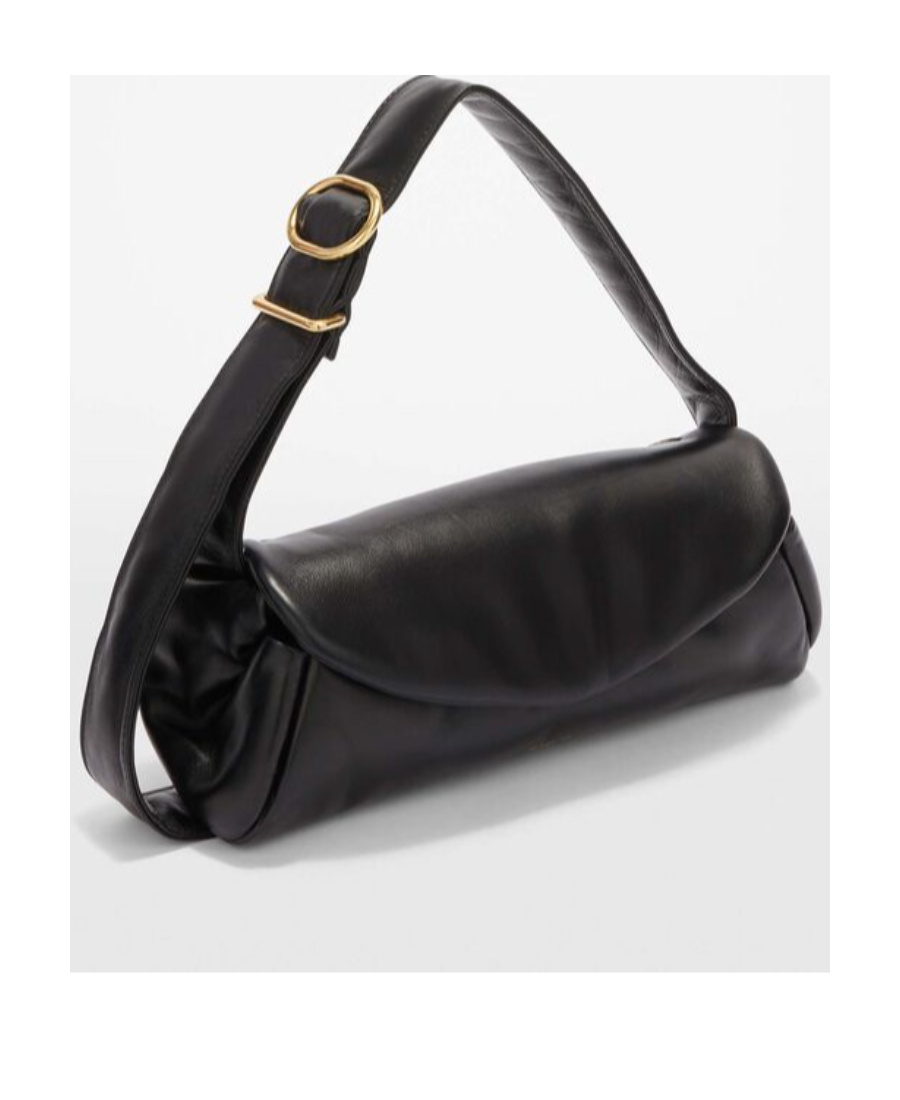 Jil Sander Small Cannolo Padded Shoulder Bag In Black