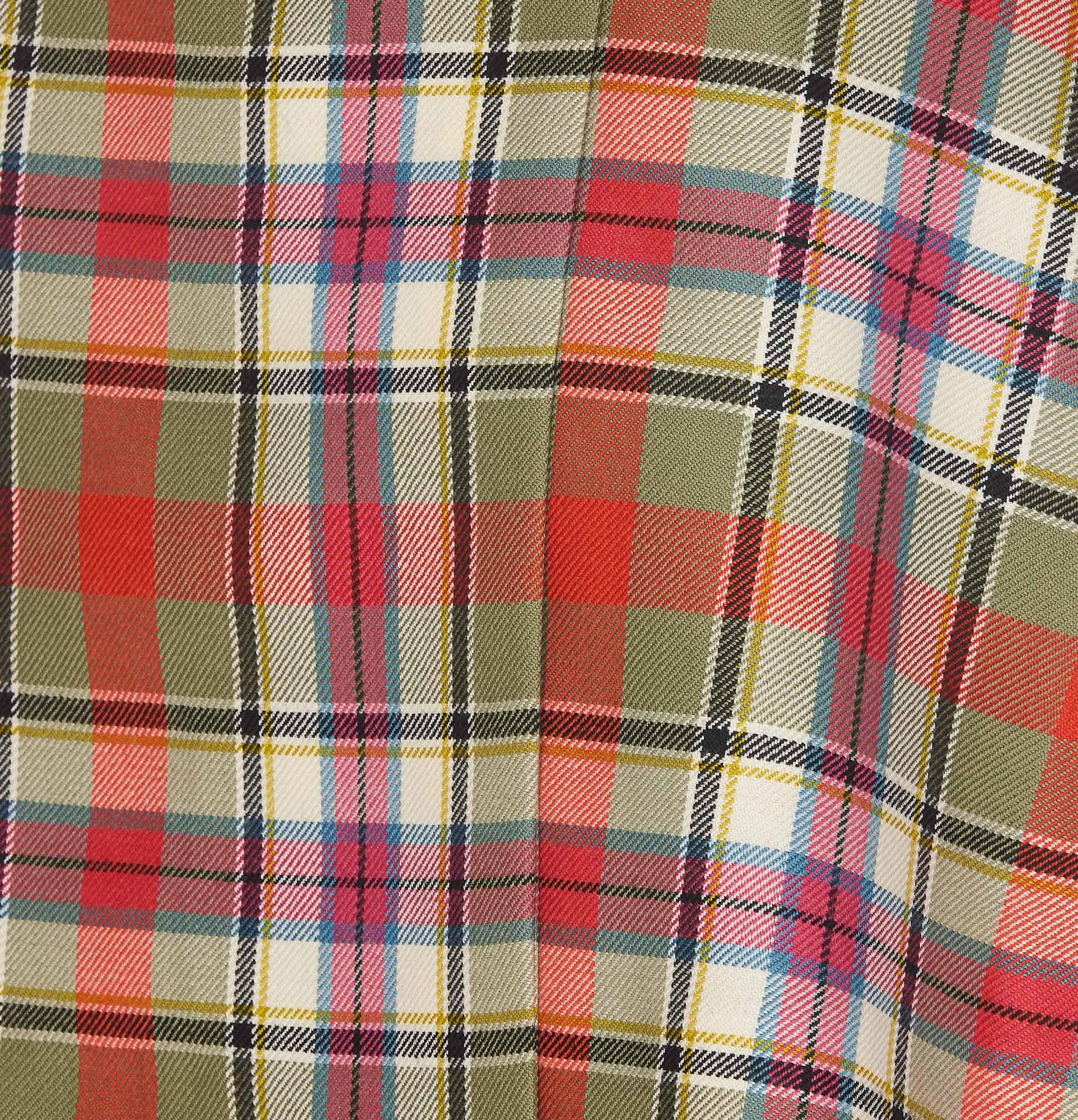 Vivienne Westwood Cut Off Checked Wool Miniskirt In Nude